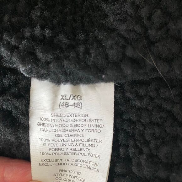 Wrangler workwear men XL full zip winter hooded coat w/sherpa lining black - Picture 11 of 14